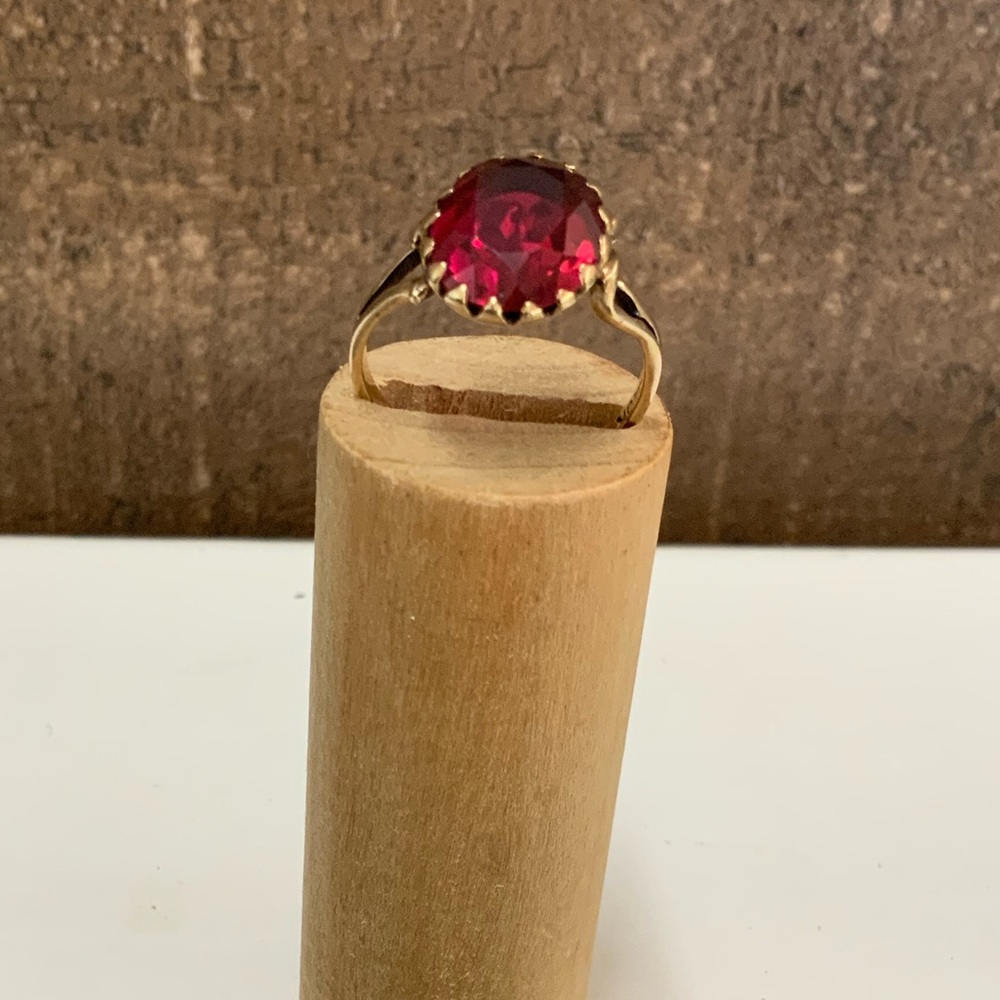 Antique Gold Ruby Ring - image 2